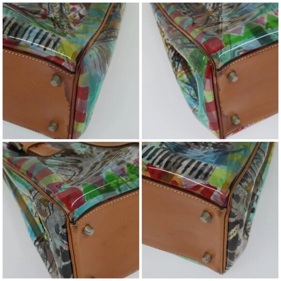 PRADA Tote Bag Vinyl Leather Clear Multicolor Silver - Picture 15 of 15